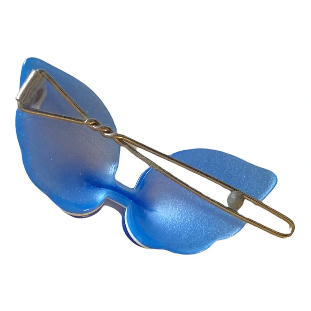 1970’s Pearlescent Blue French‎ Barrette, Deadstock, Unworn